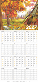 2027 Wipe-clean Calendar (Autumn/Tipi)