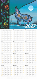 2027 Wipe-clean Calendar (Howling Wolf)