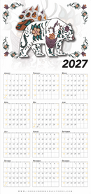 2027 Wipe-clean Calendar (Floral Bear)