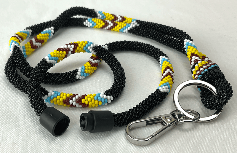 Beaded Breakaway Lanyard 18" (Black)