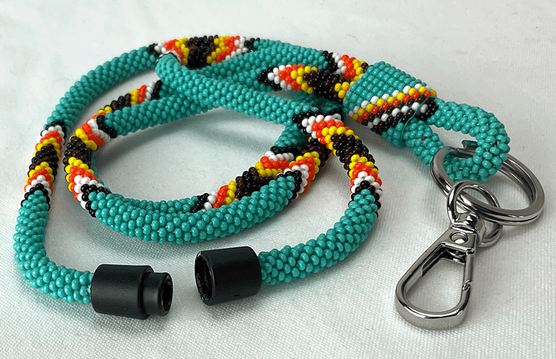 Beaded Breakaway Lanyard 18" (Teal)