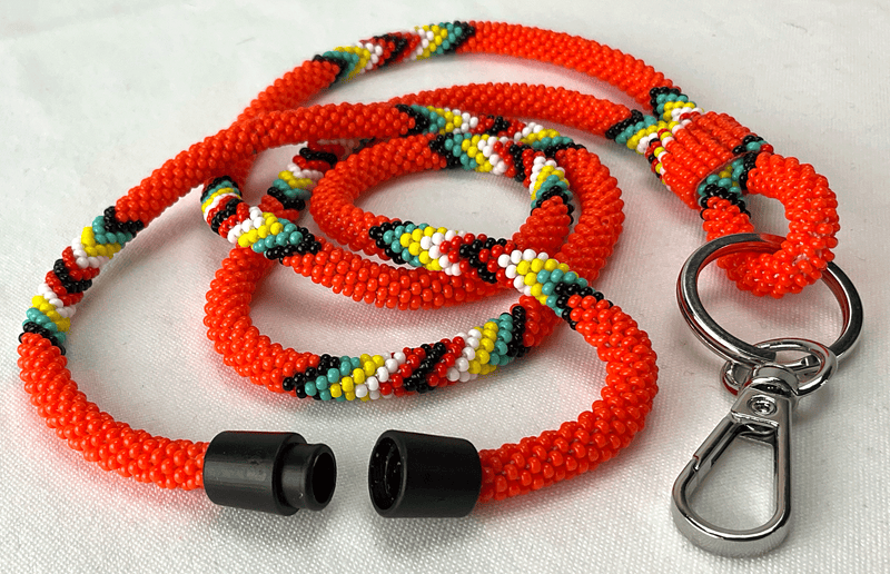 Beaded Breakaway Lanyard 18" (Orange)