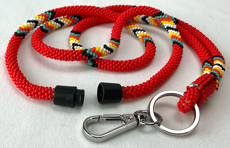 Beaded Breakaway Lanyard 18" (Red)