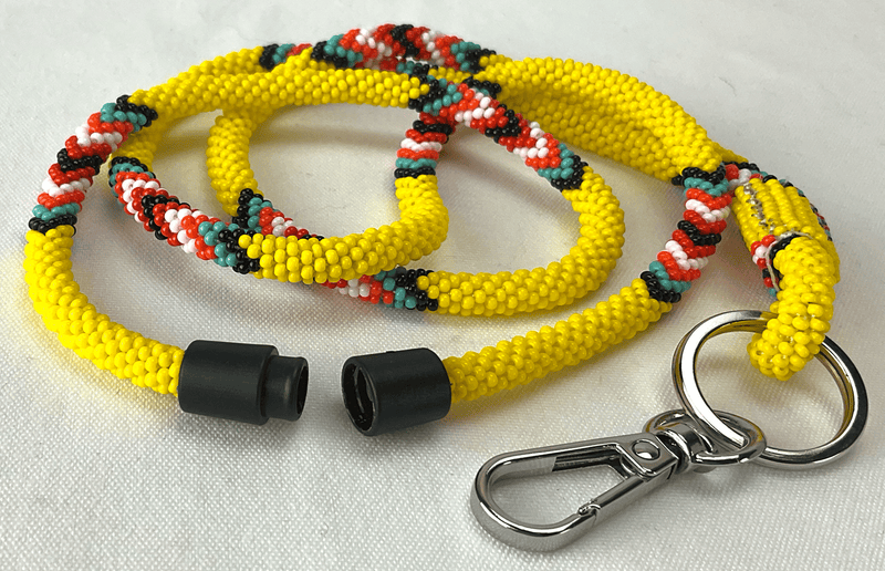 Beaded Breakaway Lanyard 18" (Yellow)