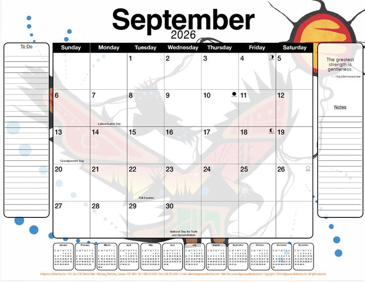 2026 12-Month Desktop Calendar (Available August 30th)