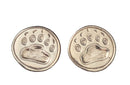 Bear Paw Print Silver Stud