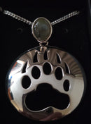 Silver Cut/Out Pendant Inlay Bear Paw