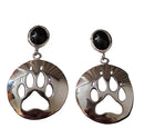 Wolf Paw Cut Out Silver Inlay Post