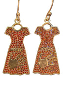 Brass MMIW Dress Earrings With Faceted Stone