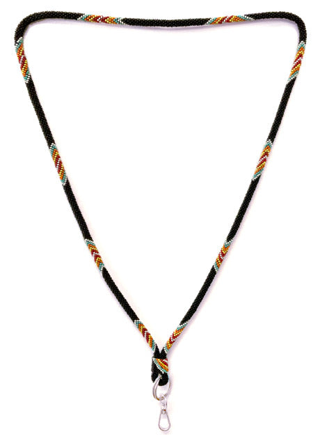 Beaded Wrap Lanyard (Black)