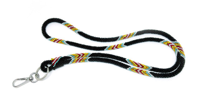 Beaded Wrap Lanyard (Black)