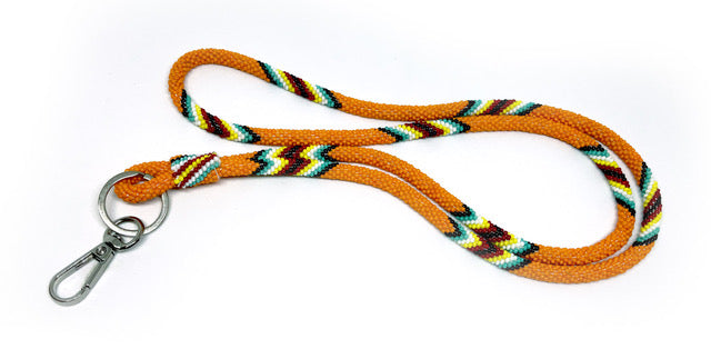 Beaded Wrap Lanyard (Orange)