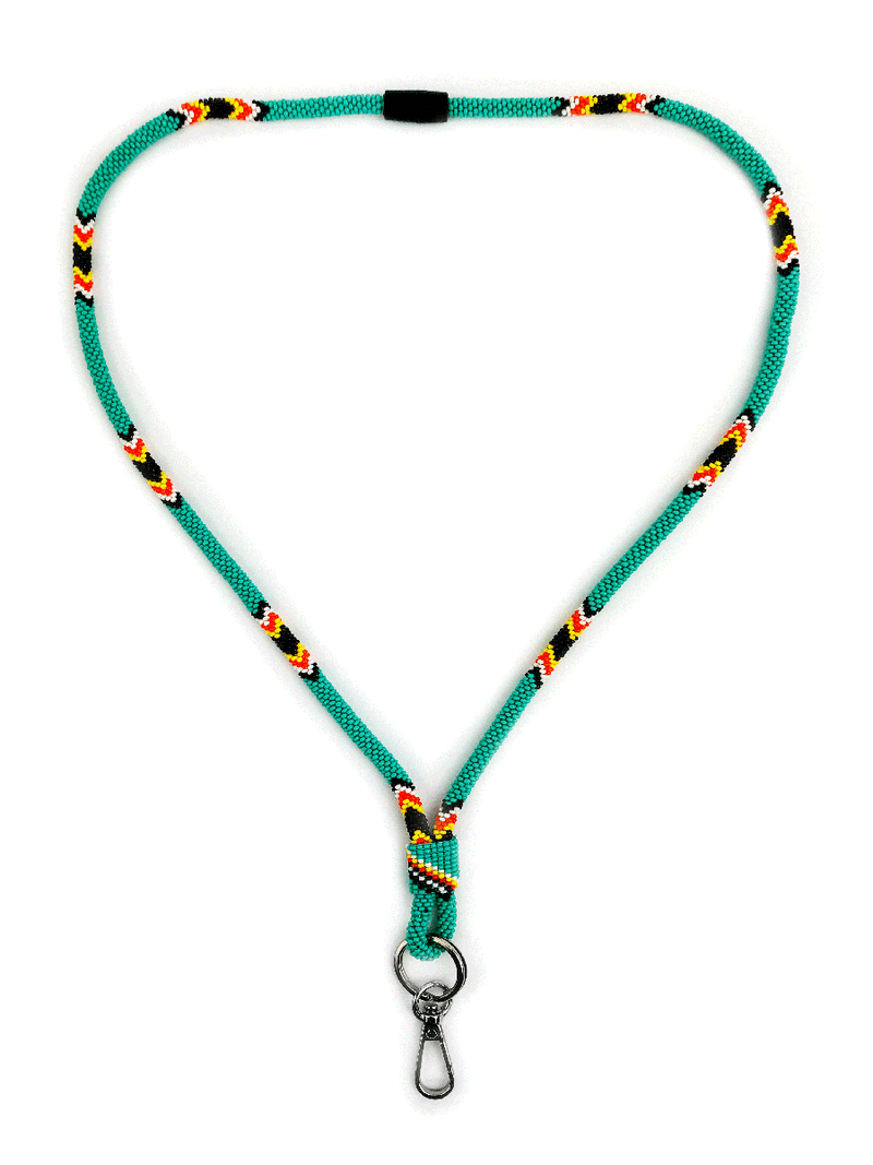 Beaded Breakaway Lanyard 18" (Teal)