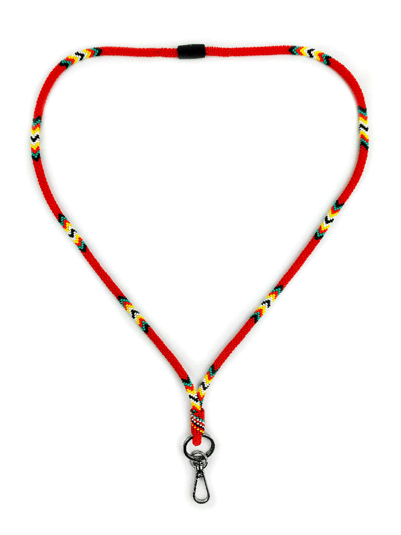 Beaded Breakaway Lanyard 18" (Red)