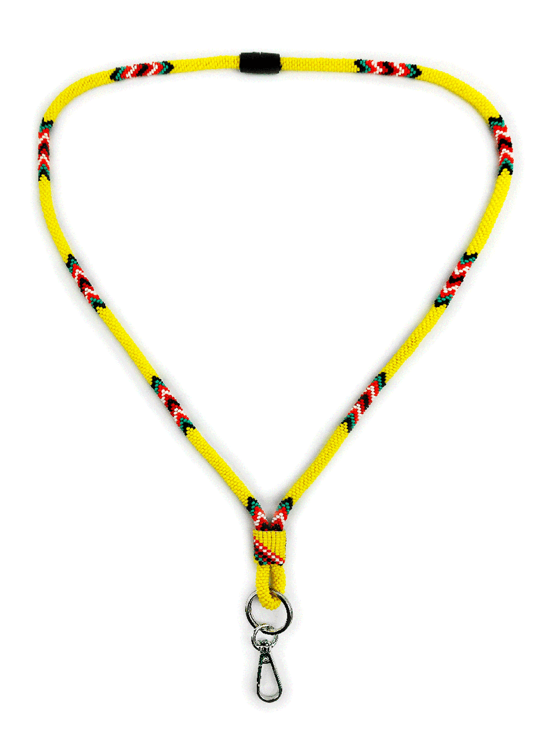 Beaded Breakaway Lanyard 18" (Yellow)