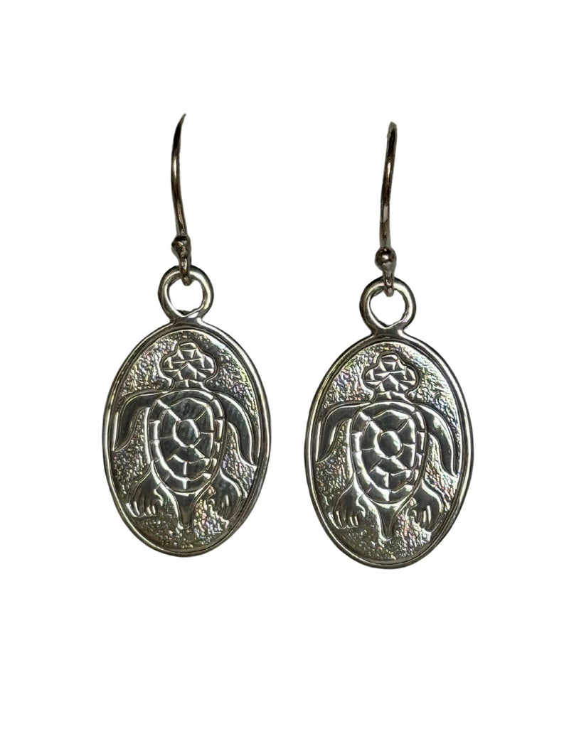 Turtle Guide Silver Earrings