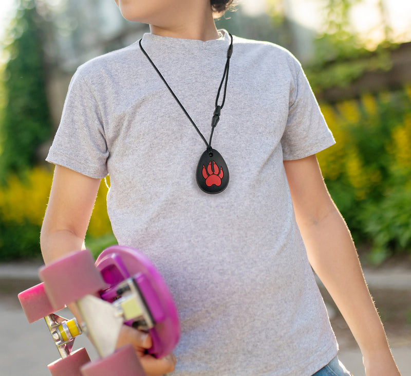 2-Piece Chewable Wolf Paw Necklace