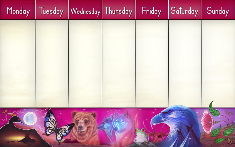 Native Decorative Weekly Calendar